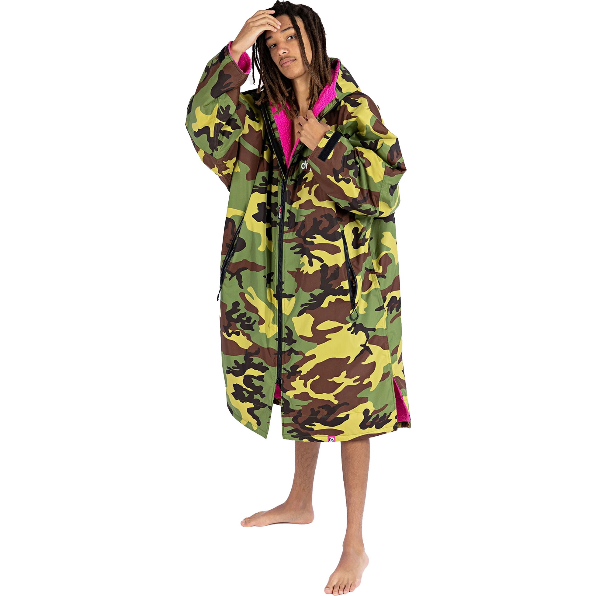 2025 Dryrobe Advance Long Sleeve Change Robe V3 DALSV3 - Camo / Pink